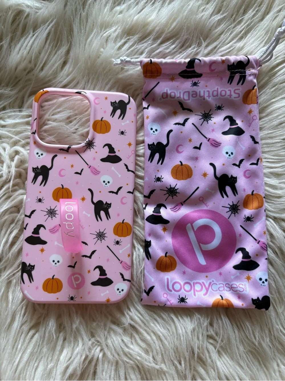 Loopy Case Witchy Wonder Halloween Pink Pumpkins Black Cats iPhone 14 Pro Max